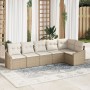 Sofá de Jardín Set de 6 Beige Ratán, Poliéster Sofá de Exterior by , Outdoor sofas - Ref: Foro24-3355410, Price: 475,76 €, Di...