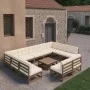 Garden furniture set, 10 pieces, with cushions, made of brown honey pine wood. by vidaXL, Garden sets - Ref: Foro24-3077222, ...