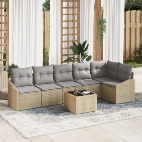 Conjunto de sofá de jardín Conjunto de 7 Beige PE ratán by , Outdoor sofas - Ref: Foro24-3355419, Price: 489,58 €, Discount: %