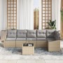 Conjunto de sofá de jardín Conjunto de 7 Beige PE ratán by , Outdoor sofas - Ref: Foro24-3355419, Price: 489,58 €, Discount: %