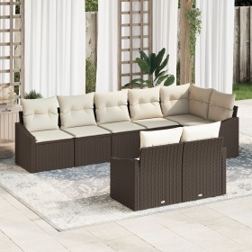 Juego de comedor de jardín de 8 piezas con cojines Marrón Ratán von , Outdoor-Sofas - Ref: Foro24-3355437, Preis: 600,85 €, R...