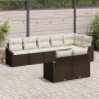 Juego de comedor de jardín de 8 piezas con cojines Marrón Ratán de , Sofás de exterior - Ref: Foro24-3355437, Precio: 600,85 ...