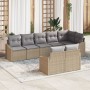 Conjunto de Comedor de Jardín de 8 Piezas con Cojines Beige Poliratán de , Sofás de exterior - Ref: Foro24-3355439, Precio: 6...