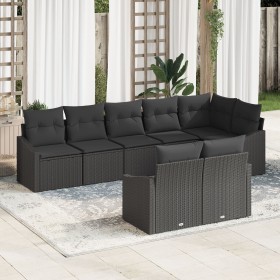 Conjunto de Comedor de Jardín de 8 Piezas con Cojines de Ratán Negro by , Outdoor sofas - Ref: Foro24-3355442, Price: 595,19 ...
