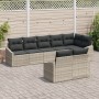 Conjunto de Comedor de Jardín de 8 Piezas con Cojines Poliratán Gris Claro von , Outdoor-Sofas - Ref: Foro24-3355441, Preis: ...