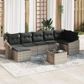 Conjunto de Comedor de Jardín de 7 Piezas con Cojines Ratán Poliéster Negro von , Outdoor-Sofas - Ref: Foro24-3355488, Preis:...