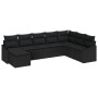 Conjunto de Comedor de Jardín de 8 Piezas con Cojines Negro Ratán Poliéster by , Outdoor sofas - Ref: Foro24-3355512, Price: ...