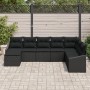 Conjunto de Comedor de Jardín de 8 Piezas con Cojines Negro Ratán Poliéster by , Outdoor sofas - Ref: Foro24-3355512, Price: ...