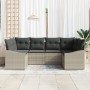 Juego de Sofá de Jardín de 6 Piezas con Cojines en Gris Claro Poliratán by , Outdoor sofas - Ref: Foro24-3355531, Price: 467,...