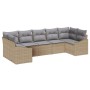 Conjunto de Sofá de Jardín Juego de 7 Beige, Gris Ratán, Poliéster by , Outdoor sofas - Ref: Foro24-3355539, Price: 490,22 €,...
