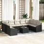 Juego de Sofá de Jardín 10 Piezas Estructura negra, cojines crema by , Outdoor sofas - Ref: Foro24-3355556, Price: 622,92 €, ...