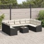 Juego de Sofá de Jardín 10 Piezas Estructura negra, cojines crema by , Outdoor sofas - Ref: Foro24-3355556, Price: 622,92 €, ...