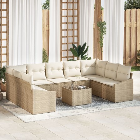 Juego de Sofá de Jardín Set de 10 Crema Ratán von , Outdoor-Sofas - Ref: Foro24-3355560, Preis: 734,11 €, Rabatt: %
