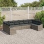 Conjunto de Comedor de Jardín de 10 Piezas con Cojines Gris Poliratán von , Outdoor-Sofas - Ref: Foro24-3355568, Preis: 621,8...
