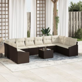 Juego de Sofá de Jardín Conjunto de 11 Beige Poliratán by , Outdoor sofas - Ref: Foro24-3355577, Price: 698,09 €, Discount: %