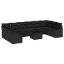 Conjunto de Sofá de Jardín Set de 11 Negro Poliratán y tela by , Outdoor sofas - Ref: Foro24-3355582, Price: 694,47 €, Discou...