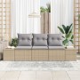 Juego de Sofás de Jardín de 3 Piezas con Cojines Beige de Ratán Sintético by , Outdoor sofas - Ref: Foro24-3355589, Price: 27...