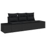 Juego de Sofá de Jardín de 3 Piezas con Cojines Negro Poliratán von , Outdoor-Sofas - Ref: Foro24-3355592, Preis: 267,66 €, R...