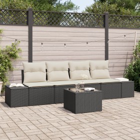 Set de Sofá de Jardín de 5 Piezas con Cojines Ratán Sintético Negro by , Outdoor sofas - Ref: Foro24-3355596, Price: 352,03 €...