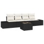Set de Sofá de Jardín de 5 Piezas con Cojines Ratán Sintético Negro by , Outdoor sofas - Ref: Foro24-3355596, Price: 352,03 €...