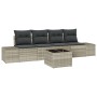 Juego de Sofás de Jardín de 5 Piezas con Cojines Ratán Polipropileno Gris Claro by , Outdoor sofas - Ref: Foro24-3355601, Pri...