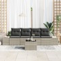Juego de Sofás de Jardín de 5 Piezas con Cojines Ratán Polipropileno Gris Claro by , Outdoor sofas - Ref: Foro24-3355601, Pri...