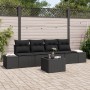 Juego de Sofá de Jardín de 5 Piezas con Cojines de Ratán Negro Poliratán von , Outdoor-Sofas - Ref: Foro24-3355602, Preis: 36...