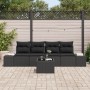 Juego de Sofá de Jardín de 5 Piezas con Cojines de Ratán Negro Poliratán von , Outdoor-Sofas - Ref: Foro24-3355602, Preis: 36...
