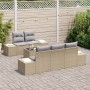 Juego de Sofá de Jardín de 6 Piezas con Cojines Beige de Polirratán by , Outdoor sofas - Ref: Foro24-3355609, Price: 548,84 €...