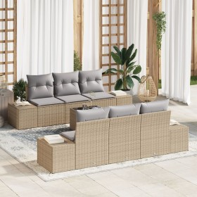 Juego de Sofás para Jardín de 7 Piezas Beige y Gris Claro de , Sofás de exterior - Ref: Foro24-3355619, Precio: 598,76 €, Des...