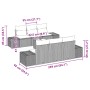 Conjunto de Sofás de Jardín 7 Piezas Negro Ratán, Poliéster by , Outdoor sofas - Ref: Foro24-3355622, Price: 571,95 €, Discou...
