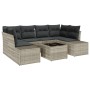 Conjunto de Sofás de Jardín de 7 Piezas con Cojines Gris Claro Ratán Poliéster by , Outdoor sofas - Ref: Foro24-3355631, Pric...
