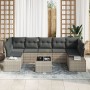 Juego de Sofá de Jardín de 8 Piezas con Cojines en Gris Claro de Poliratán by , Outdoor sofas - Ref: Foro24-3355651, Price: 6...