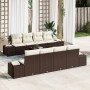 Juego de sofá de jardín de 7 piezas con cojines marrón de ratán poliéster von , Outdoor-Sofas - Ref: Foro24-3355657, Preis: 5...