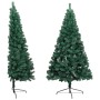 Medio árbol de Navidad artificial LED y soporte PVC verde 240cm