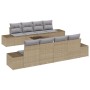 Set de Sofá de Jardín de 7 Piezas con Cojines Beige Ratán Poliéster von , Outdoor-Sofas - Ref: Foro24-3355659, Preis: 536,02 ...