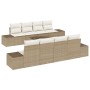 Conjunto de Sofás de Jardín de 7 Piezas con Cojines Beige de Ratán Poliéster von , Outdoor-Sofas - Ref: Foro24-3355660, Preis...