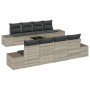 Juego de sofá de jardín de 7 piezas con cojines gris claro poliratán de , Sofás de exterior - Ref: Foro24-3355661, Precio: 54...