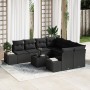 Juego de Sofá de Jardín de 9 Piezas con Cojines Negro Poliratán by , Outdoor sofas - Ref: Foro24-3355672, Price: 634,29 €, Di...