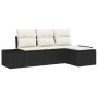 Conjunto de Sofá de Jardín de 4 Piezas con Cojines de Poliratán Negro by , Outdoor sofas - Ref: Foro24-3355676, Price: 301,12...