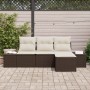 Conjunto de Sofá de Jardín de 4 Piezas con Cojines de Poliratán Marrón by , Outdoor sofas - Ref: Foro24-3355677, Price: 310,7...