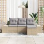 Juego de Sofá de Jardín de 4 Piezas con Cojines Beige Ratán Poliéster by , Outdoor sofas - Ref: Foro24-3355679, Price: 331,58...
