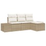 Juego de Sofás de Jardín de 4 Piezas con Cojines Beige Rattan Sintético by , Outdoor sofas - Ref: Foro24-3355680, Price: 349,...