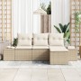 Juego de Sofás de Jardín de 4 Piezas con Cojines Beige Rattan Sintético by , Outdoor sofas - Ref: Foro24-3355680, Price: 349,...
