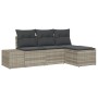 Juego de Sofás de Jardín de 4 Piezas con Cojines Gris Claro Poliratán von , Outdoor-Sofas - Ref: Foro24-3355681, Preis: 318,8...