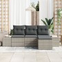 Juego de Sofás de Jardín de 4 Piezas con Cojines Gris Claro Poliratán von , Outdoor-Sofas - Ref: Foro24-3355681, Preis: 318,8...