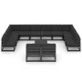 Set de muebles de jardín 13 pzas con cojines madera pino negro de vidaXL, Conjuntos de jardín - Ref: Foro24-3077243, Precio: ...