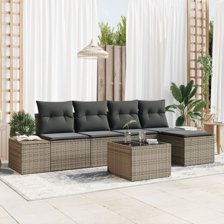 Juego de Sofás de Jardín de 5 Piezas con Cojines de Ratán Sintético Negro by , Outdoor sofas - Ref: Foro24-3355698, Price: 41...