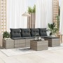 Juego de Sofás de Jardín de 6 Piezas con Cojines Gris Poliratán by , Outdoor sofas - Ref: Foro24-3355701, Price: 417,75 €, Di...