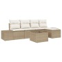 Conjunto de Sofá de Jardín de 6 Piezas con Cojines de Ratán Marrón by , Outdoor sofas - Ref: Foro24-3355700, Price: 473,11 €,...